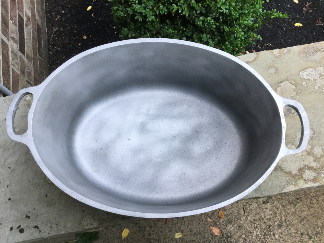 Vintage Cast Aluminum Roasting Pan With Lid Etsy