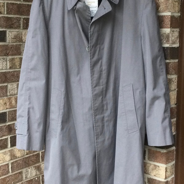 London Fog Gray Lined Trench Coat