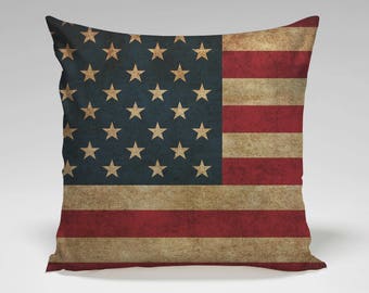 American flag pillow | Etsy Hand painted American flag throw pillow