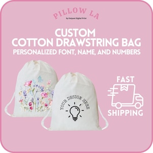 Personalized Cotton Drawstring Bag - Custom Design - Perfect for Gym, School, Travel, and More