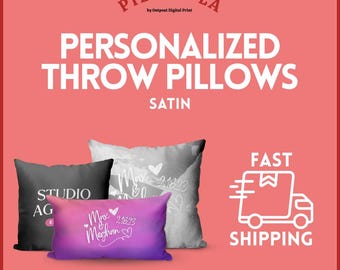 Personalized Photo Throw Pillow - Custom Text, Pet & Memorial Designs