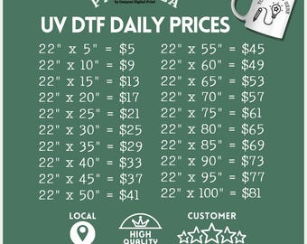 Los Angeles Pickup "ONLY" - Custom UV DTF Gang Sheet 22"Width Transfer Stickers