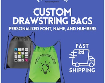 Personalized Drawstring Bag - Custom Design - Perfect for Gym, School, Travel, and More