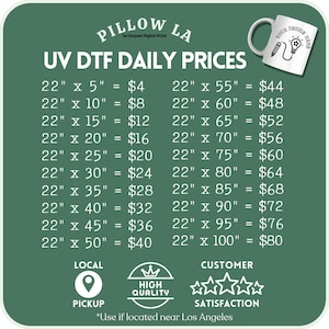 Los Angeles Pickup &quot;ONLY&quot; - Custom UV DTF Gang Sheet 22&quot;Width Transfer Stickers