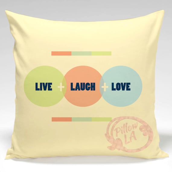 Inspirational throw pillow Live Laugh Love Quotes Personalized Throw Pillow