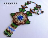 Mexican Jewelry, Huichol necklace, Native american necklace, Mexican Necklace, Beaded Flower, Flower necklace, Huichol jewelry, CFG-0256