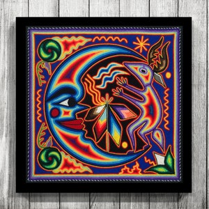 Huichol Print, Mexican Digital Art, Mexican wall art, Mexican Art, Mexican Painting, Digital Print, Mexican Print, Huichol Art,Mexican decor