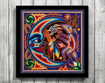 Huichol Print, Mexican Digital Art, Mexican wall art, Mexican Art, Mexican Painting, Digital Print, Mexican Print, Huichol Art,Mexican decor