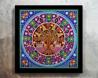 Digital Print, Mexican wall art, Mexican Painting, Mexican Art, Huichol Art, Huichol Print, Mexican Print, Mexican Digital Art,Mexican decor