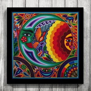 Mexican Digital Art, Mexican Painting, Huichol Art, Huichol Print, Mexican decor, Mexican Print, Mexican Art, Mexican wall art,Digital Print