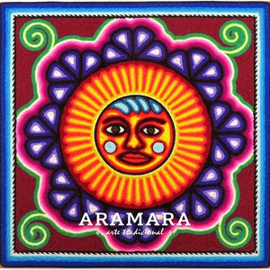 12&quot; Huichol painting, Huichol art, Mexican decor, Mexican painting, Mexican wall art, Native art, Mexican art, Mexican folk art, 30-458