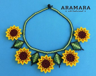 Huichol-sieradenset, Huichol-oorbellen, Indiaan, Boho, Huichol-sieraden, Mexicaanse sieraden, Huichol-ketting, Mexicaanse ketting, JGO-0058