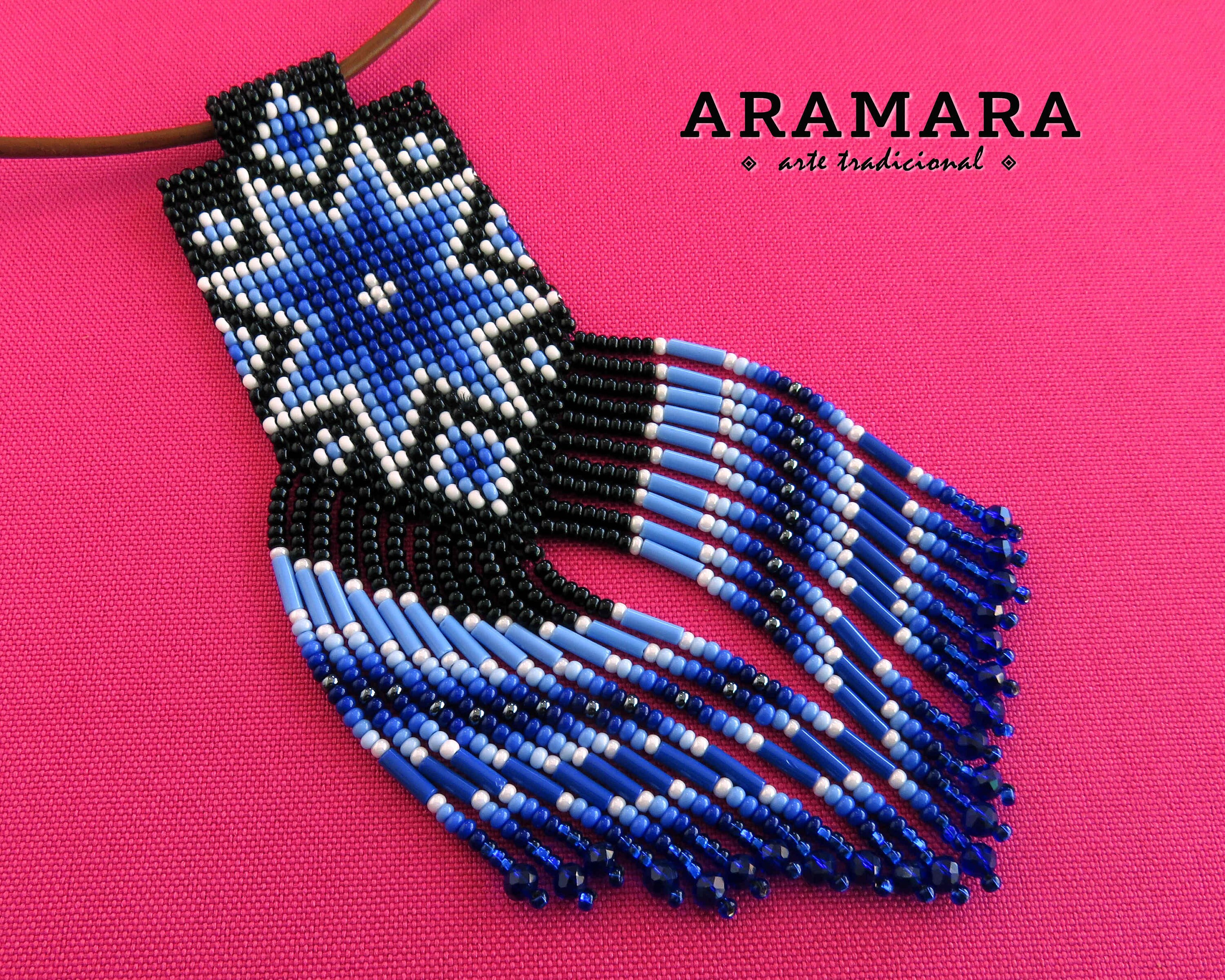 Huichol necklace, Mexican Necklace, Huichol Jewelry, Mexican Jewelry, Huichol beadwork,  Chest plate, Star necklace necklace, Boho COM-0039