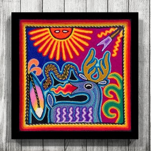 Digital Print, Mexican Digital Art, Huichol Print, Mexican Print, Mexican Art, Mexican Painting, Mexican wall art, Mexican decor,Huichol Art