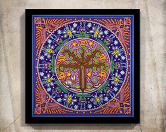 Mexican Art, Huichol Art, Mexican wall art, Mexican Print, Huichol Print,Mexican Painting, Mexican decor, Digital Print, Mexican Digital Art