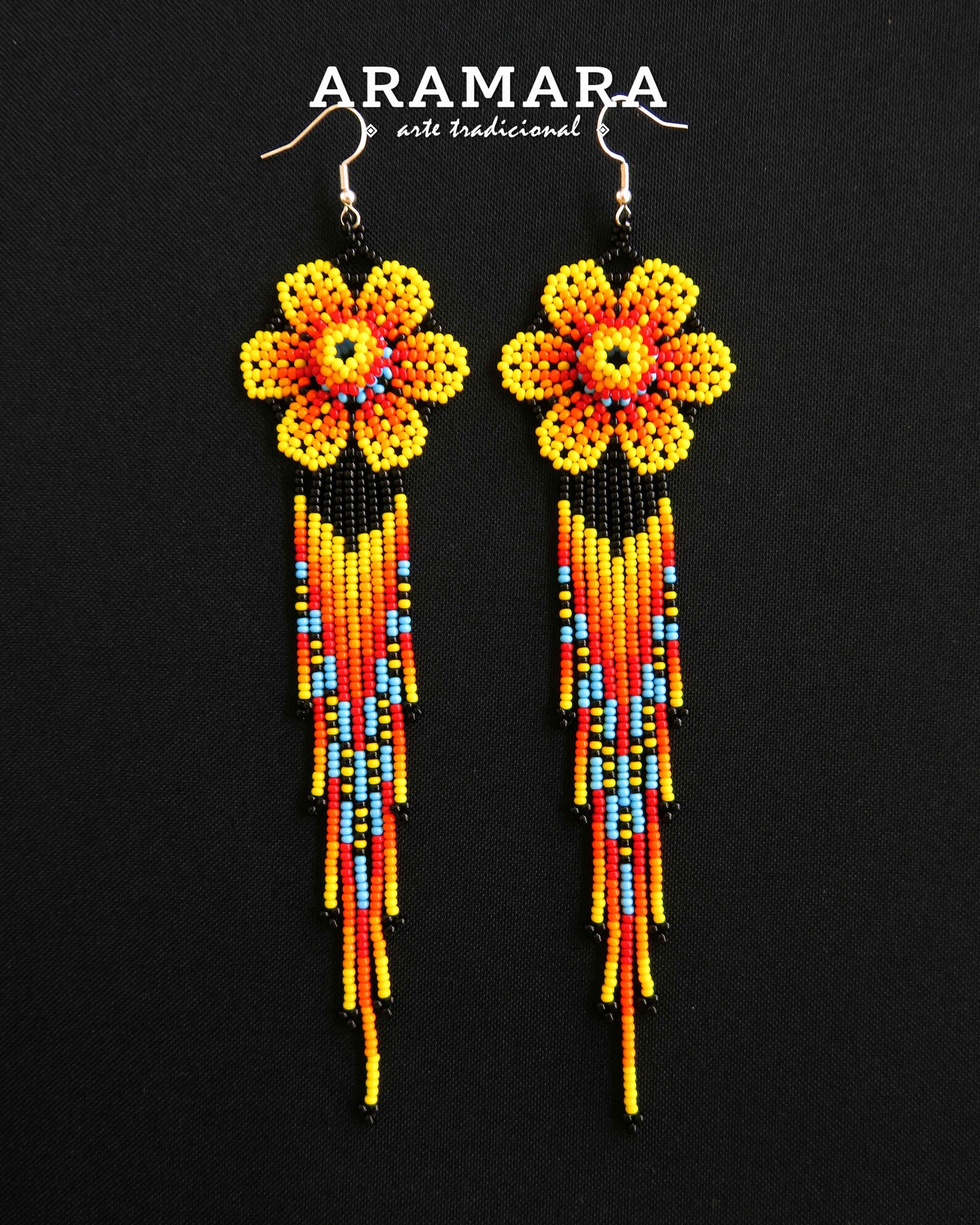 Flower Earrings Mexican Jewelry Mexican Earrings Mexican Etsy