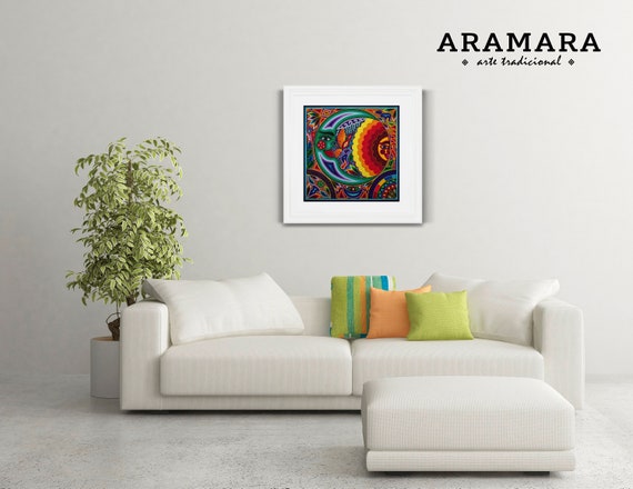 TracyArt Poster Decorativi Messicani 4 Pezzi, Stampe Colorate Da Parete Per Soggiorno E Camera, Decorazione Etnica Ispirata Al Messico