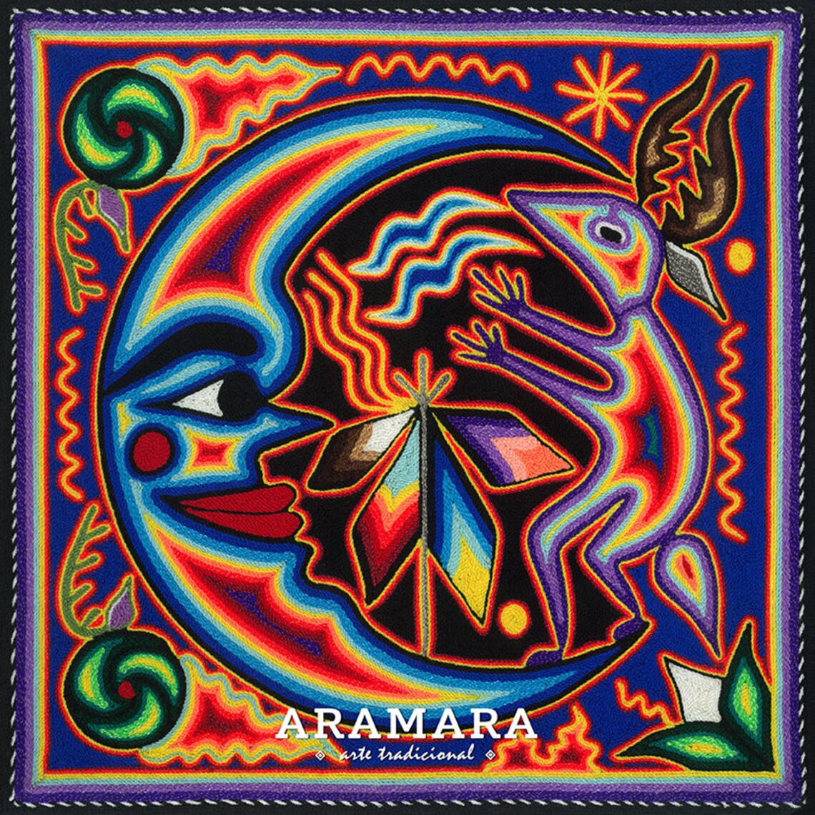 Huichol Print, Mexican Digital Art, Mexican Wall Art, Mexican Art ...