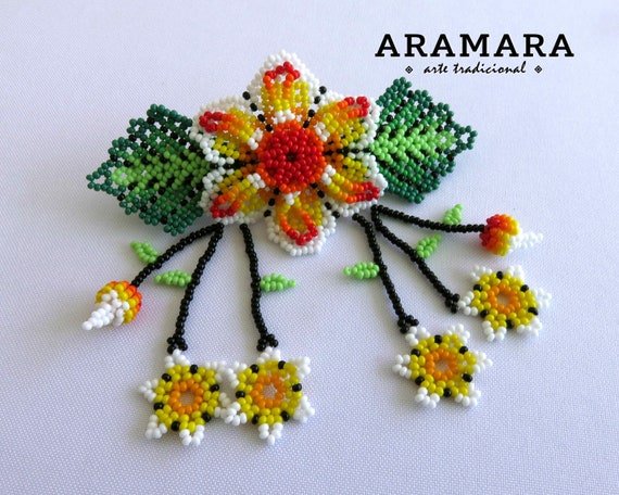 Huichol Hair Clip, Beaded Barrette, Huichol Art, Native  display picture 2