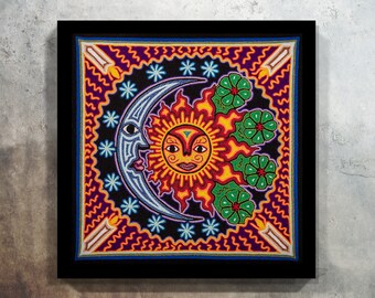 Huichol Print, Mexican Painting, Mexican decor, Digital Print, Mexican Art, Huichol Art, Mexican Print, Mexican wall art,Mexican Digital Art