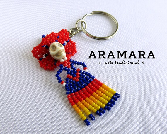 ビーズのカトリーナキーホルダー、メキシカンキーホルダー、ネイティブ