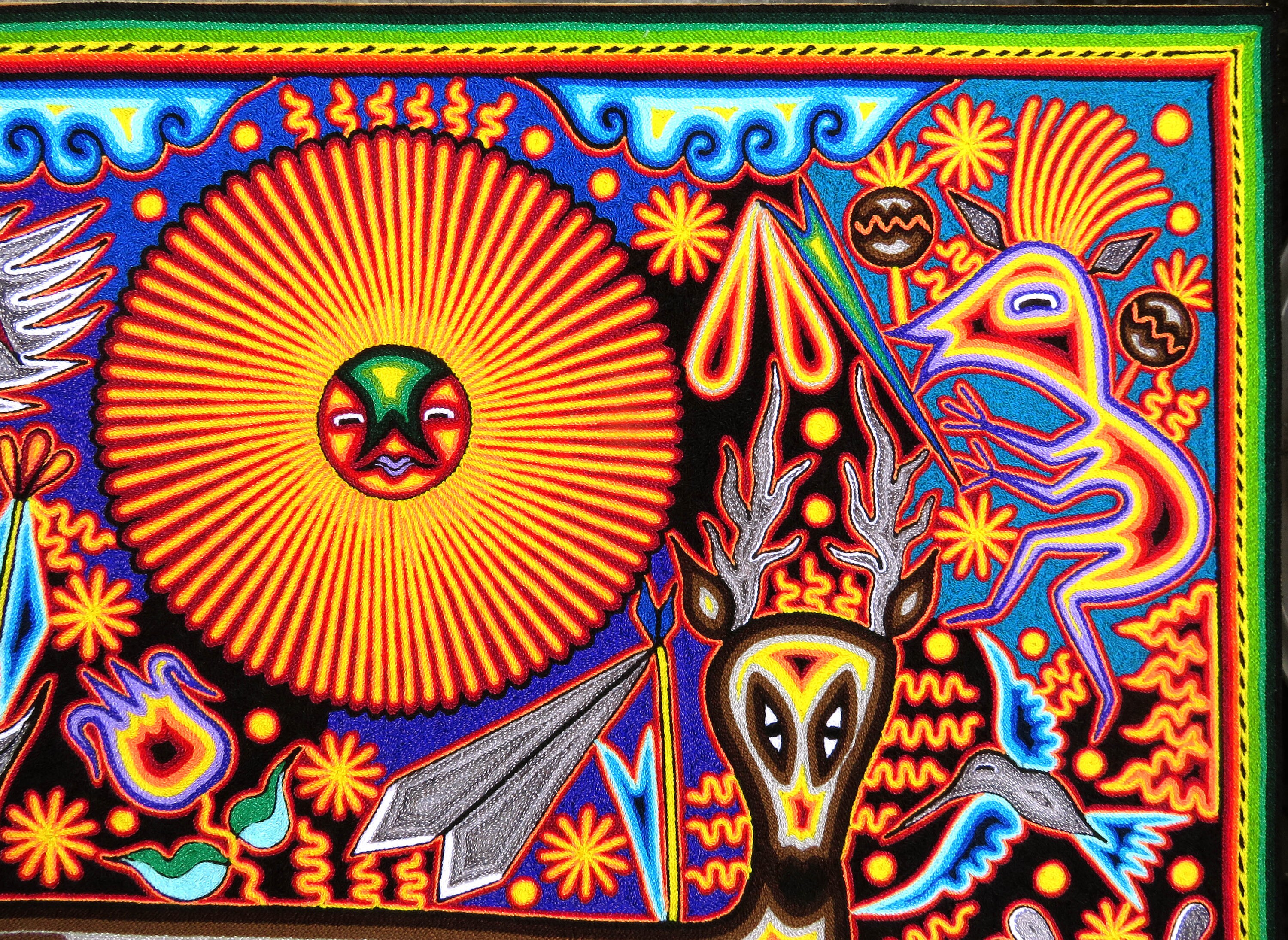 メキシコ ウィチョール族アート チャキーラ 目がおかしくなる？！ウイチョル族の毛糸アートNiérikaの世界