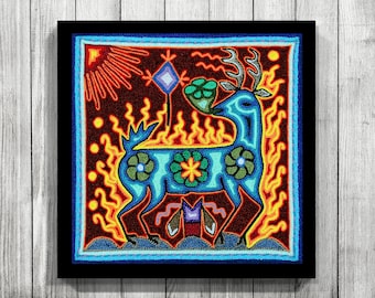 Huichol Art, Mexican Painting, Mexican wall art, Mexican Print, Mexican Art, Mexican decor, Digital Print, Mexican Digital Art,Huichol Print