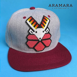 Baseball Cap, Trucker hat, Mexican hat, Mexican Folk art, Snapback cap, Flat bill hat, Huichol Beaded Cap, Custom cap, Beaded hat, GR-078