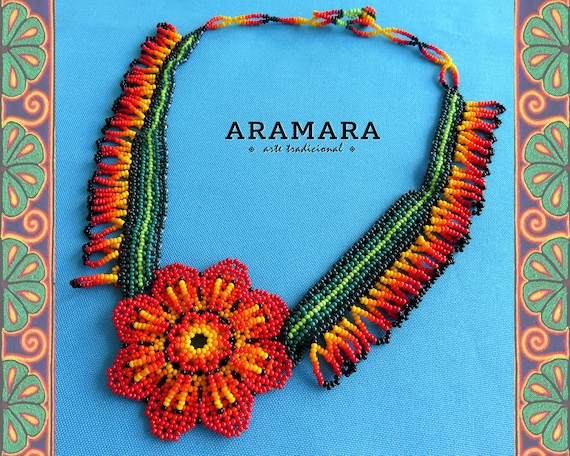 Mexican Necklace Huichol Necklace Native American Necklace