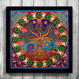 Mexican decor, Huichol Print, Mexican wall art, Mexican Art, Mexican Print, Huichol Art, Mexican Digital Art, Mexican Painting,Digital Print