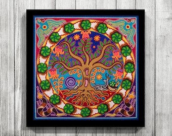 Mexican decor, Huichol Print, Mexican wall art, Mexican Art, Mexican Print, Huichol Art, Mexican Digital Art, Mexican Painting,Digital Print