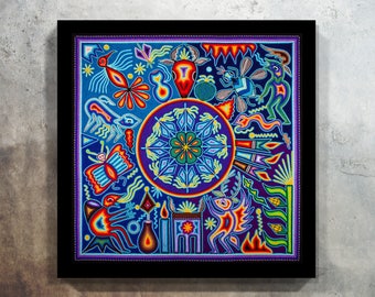 Huichol Print, Mexican Digital Art,Huichol Art, Mexican Painting, Digital Print, Mexican Art, Mexican decor, Mexican Print, Mexican wall art