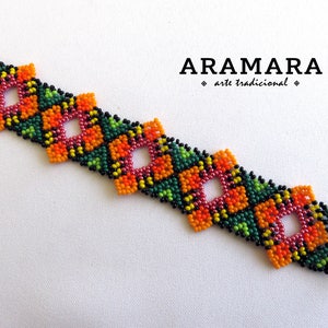 Mexican Bracelet, Huichol Jewelry, Native jewelry, Native bracelet, Folk art, Huichol bracelet, Mexican Jewelry, Tribal Bracelet, PC-0069