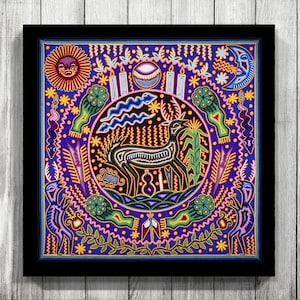 Mexican Painting, Mexican Art, Digital Print, Mexican wall art, Mexican Print, Mexican decor, Mexican Digital Art, Huichol Print,Huichol Art