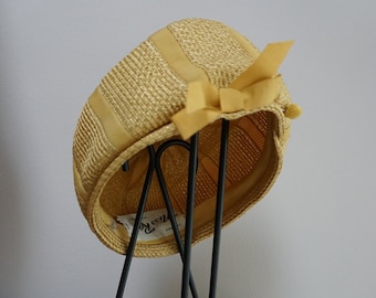 Vintage 1930s Yellow Straw Raffia Cloche Hat | Miss Rae