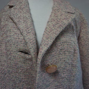 Vintage 1950s Pink Boucle Swing Coat with Satin Lining image 2