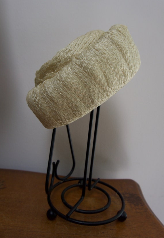 Vintage 1950s Cream-Colored Straw Raffia Breton/P… - image 2