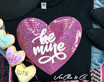 Be Mine SEQUIN HEART Crewneck Sweatshirt