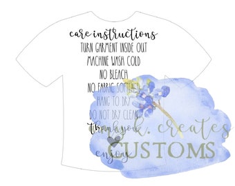 TEE SHIRT CARE png jpg files for Cricut, Silhouette, and other machines. Active