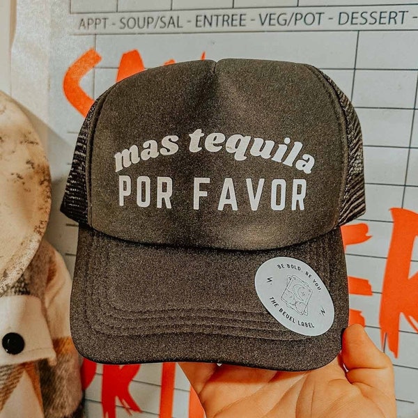 mas tequila POR FAVOR Margs Hat, Vacation Style Trucker Hat | Bachelorette Girls Weekend Hat | Save Water Drink Margaritas
