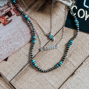 Rowdy Necklace: Hand Stamped Western Silver Bar, Cowgirl Jewelry