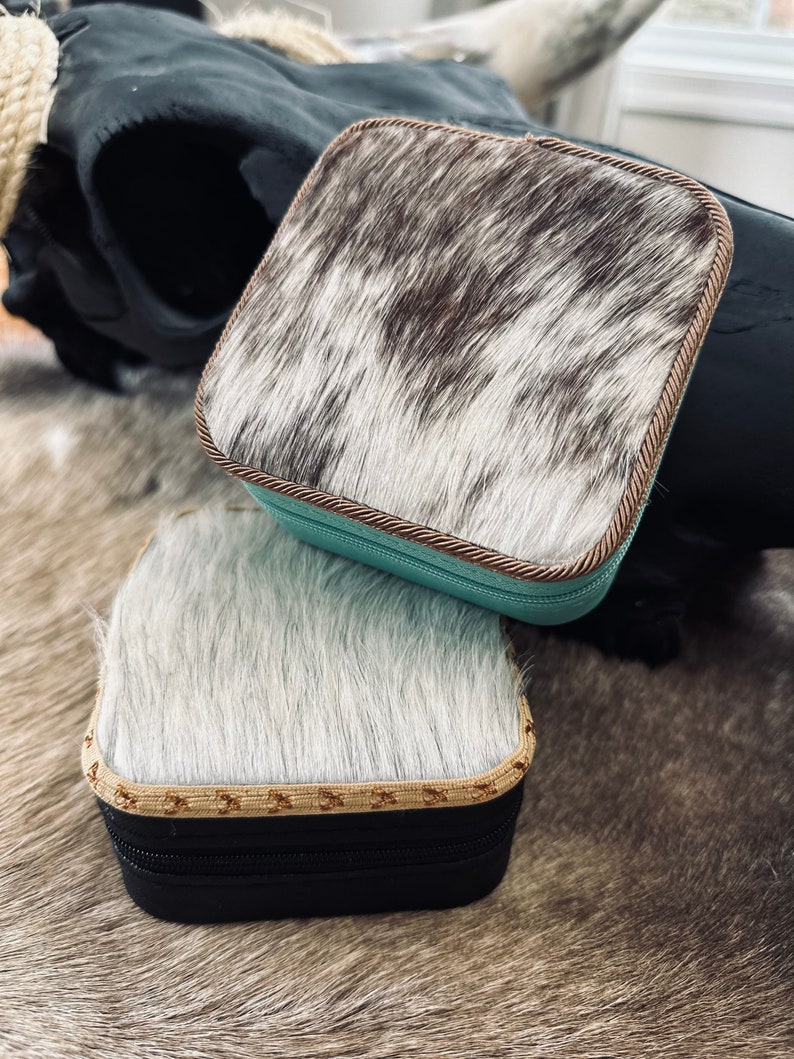 Cowhide Jewelry Organizer Travel Case / Jewelry Organizer Box Etsy
