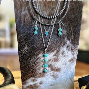 Cowhide Multiple Necklace Jewelry Stand / Western Jewelry Organizer /  Necklace Holder / NFR Rodeo Cowgirl Gift / Gift idea for her
