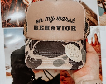 Worst Behavior Trucker Hat: Nashville Bachelorette Party Hat