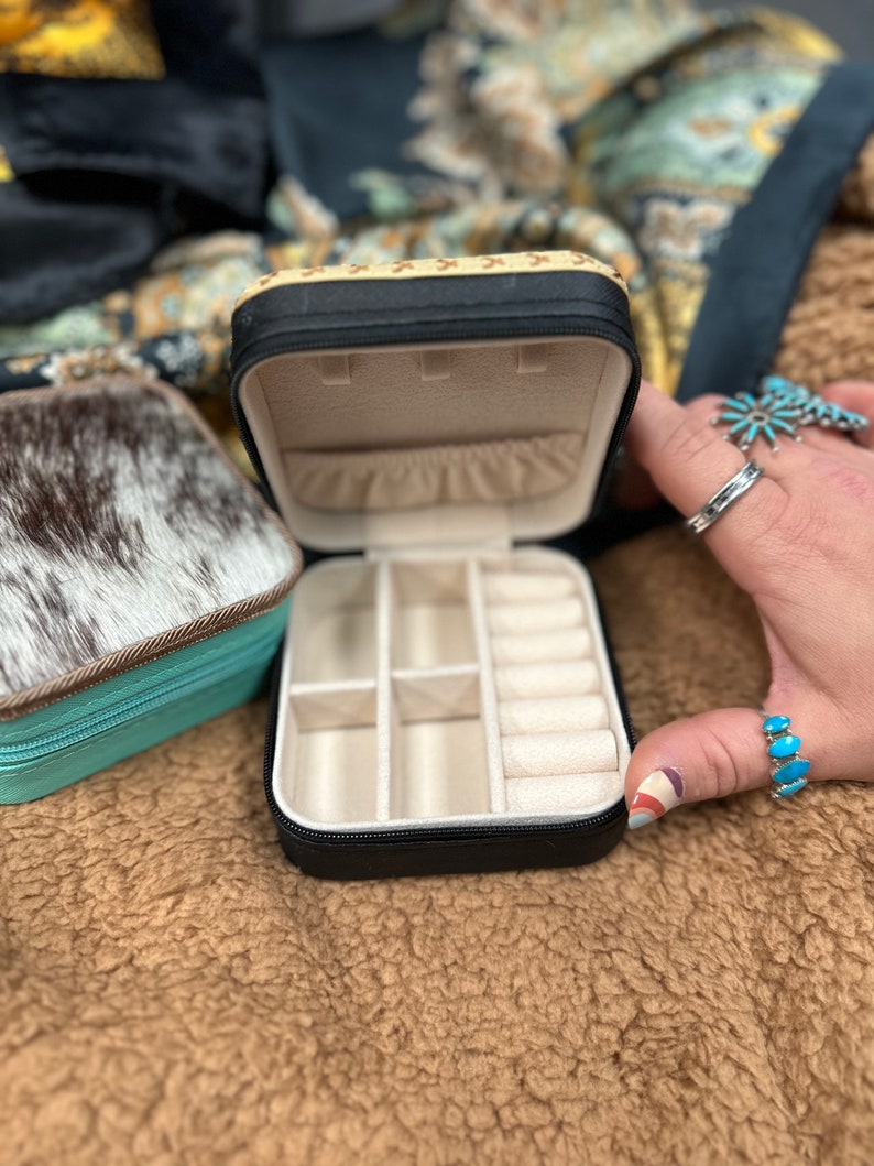 Cowhide Jewelry Organizer Travel Case / Jewelry Organizer Box Etsy