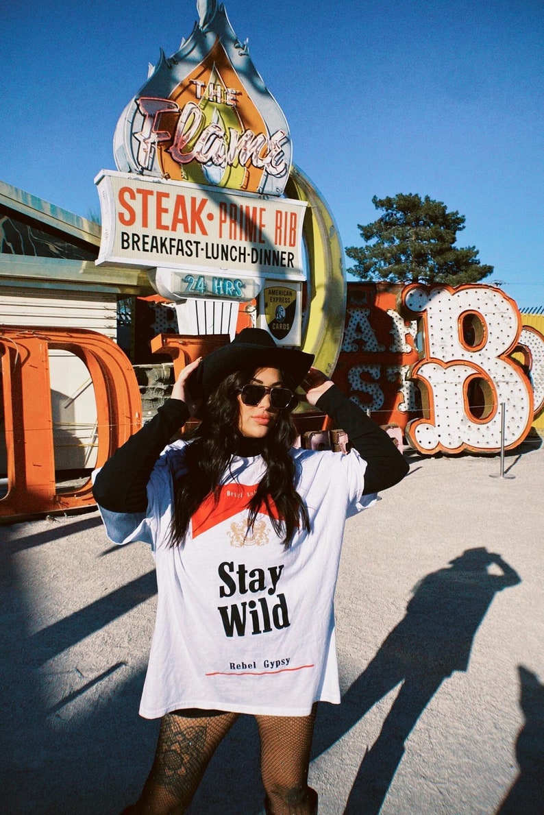 Ladies Stay Wild T Shirt Dress, Nashville Outfit, Country Concert Top, Western Tee Dress, Oversized T-Shirt, Rodeo Shirt, Cowgirl Shirt