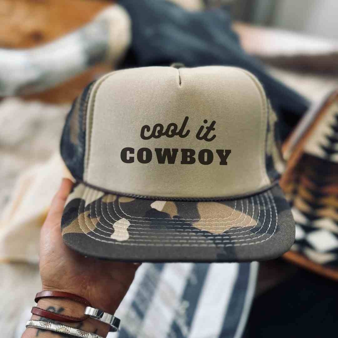 Discover Cool It Cowboy Hat, Nashville Style Trucker Hat | Bachelorette Girls Weekend Hat | Cowboy Trucker Hat