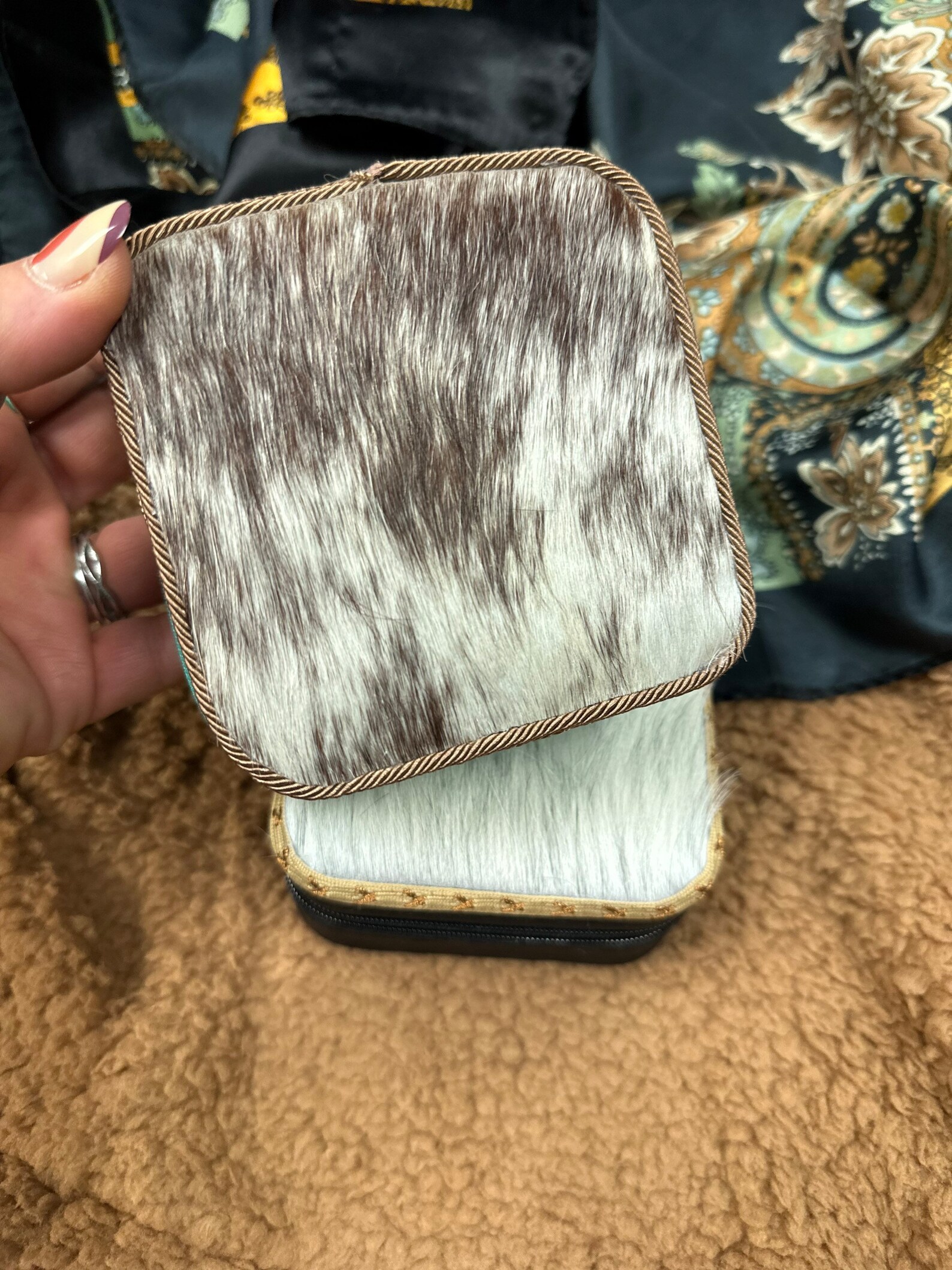 Cowhide Jewelry Organizer Travel Case / Jewelry Organizer Box Etsy
