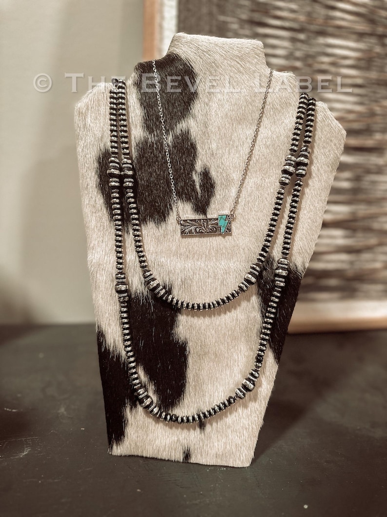 Cowhide Fur Multiple Necklace Jewelry Stand / Western Jewelry Organizer /  Necklace Holder / NFR Rodeo Cowgirl Gift / Gift idea for her