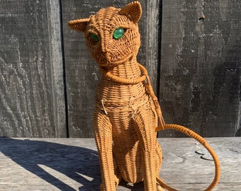 1950/1960s Wicker Cat Handbag